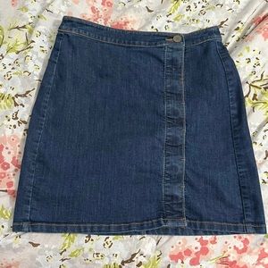 Loft Button Denim Skirt